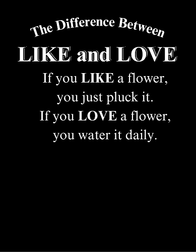 The Difference Between LIKE and LOVE - Black shirt only