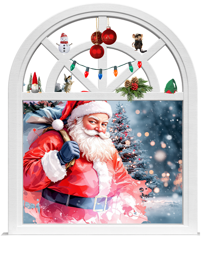 Santa Sneaking by the Window